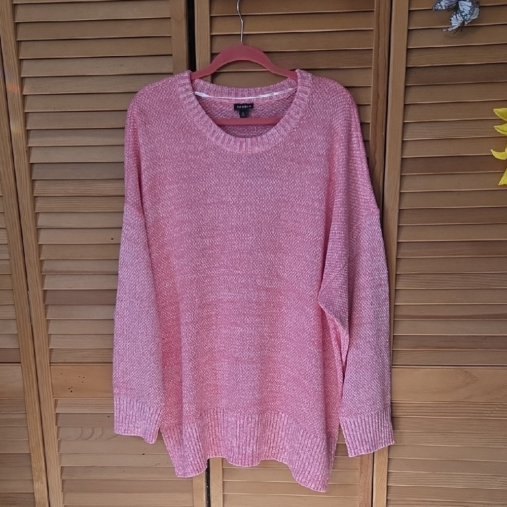 Torrid Soft Pink Drop Shoulder Crew Neck Sweater
